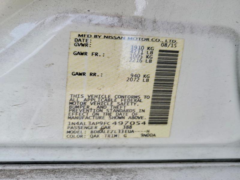 56257686 :رقم المزاد ، 1N4AL3AP9FC497054 vin ، 2015 Nissan Altima مزاد بيع