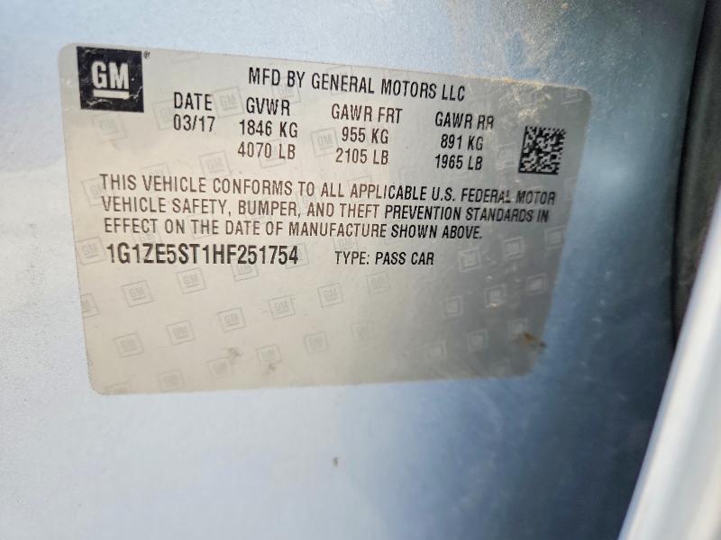 55581266 :رقم المزاد ، 1G1ZE5ST1HF251754 vin ، 2017 Chevrolet Malibu مزاد بيع
