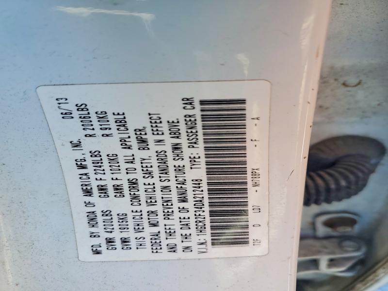Aukcja sprzedaży 2013 Honda Accord, vin: 1HGCR2F34DA212448, numer aukcji: 58512846