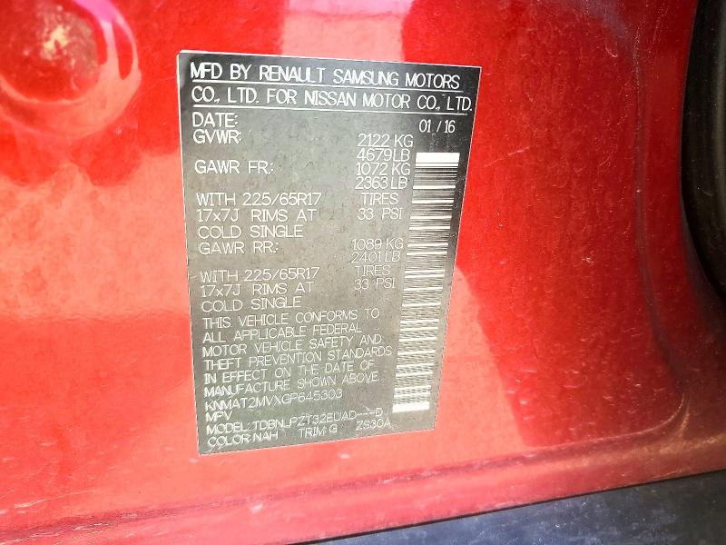 2016 Nissan Rogue მანქანა იყიდება აუქციონზე, vin: KNMAT2MVXGP645303, აუქციონის ნომერი: 57742546