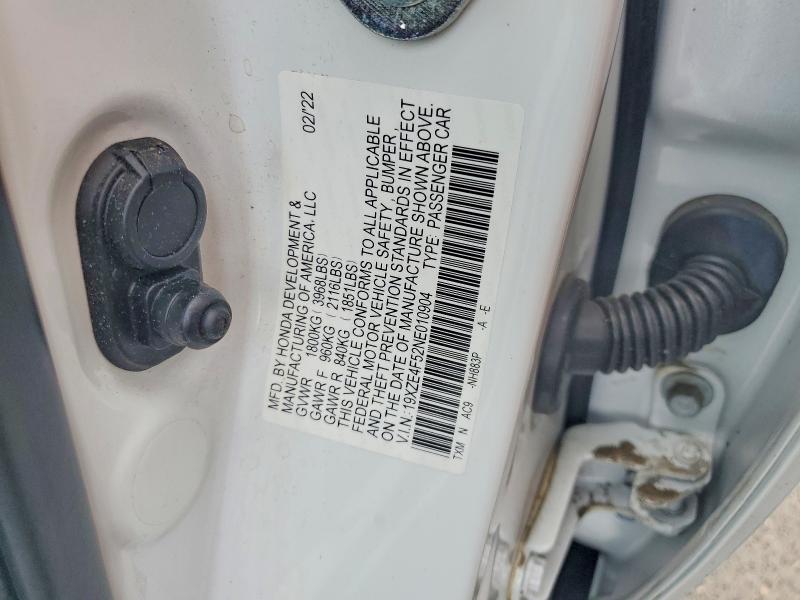 56257636 :رقم المزاد ، 19XZE4F52NE010904 vin ، 2022 Honda Insight مزاد بيع