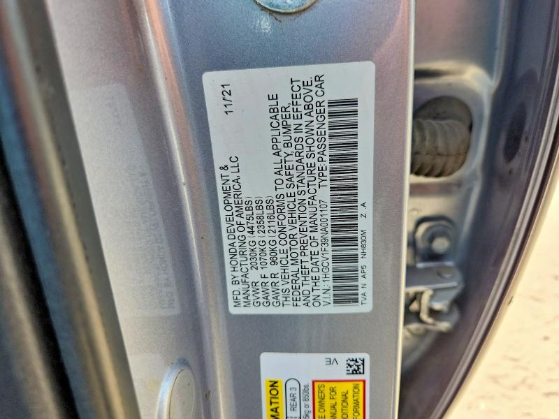 Aukcja sprzedaży 2022 Honda Accord, vin: 1HGCV1F39NA001107, numer aukcji: 56859656