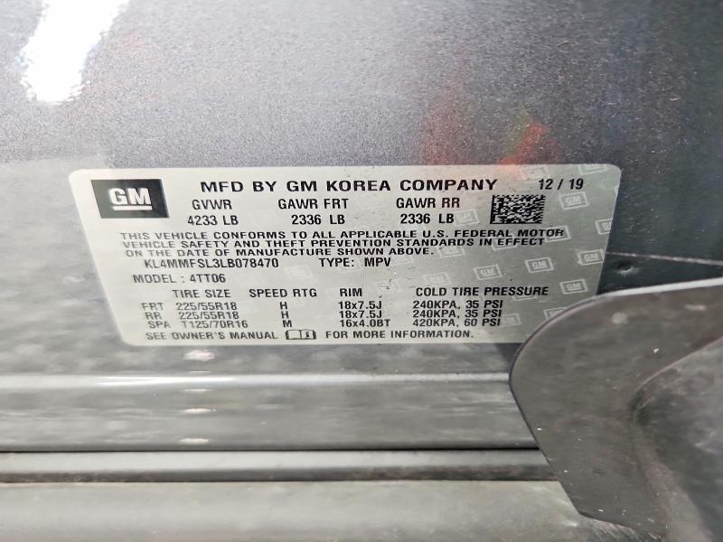 58795616 :رقم المزاد ، KL4MMFSL3LB078470 vin ، 2020 Buick Encore Gx مزاد بيع