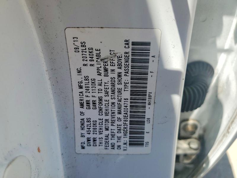 2014 Honda Accord მანქანა იყიდება აუქციონზე, vin: 1HGCR3F80EA004716, აუქციონის ნომერი: 56113626