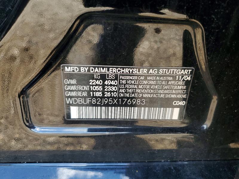 Продаж на аукціоні авто 2005 Mercedes-benz E, vin: WDBUF82J95X176983, номер лоту: 58586146