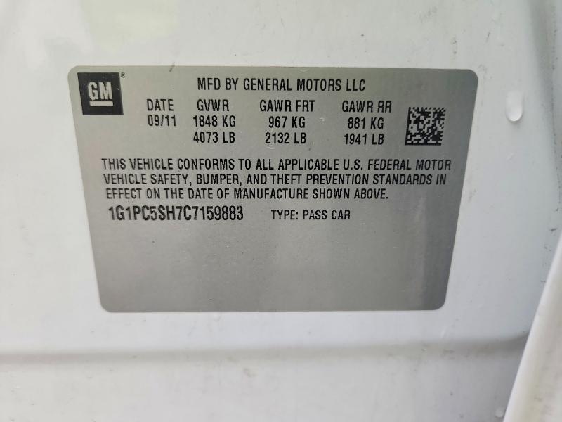Продаж на аукціоні авто 2012 Chevrolet Cruze, vin: 1G1PC5SH7C7159883, номер лоту: 56232516