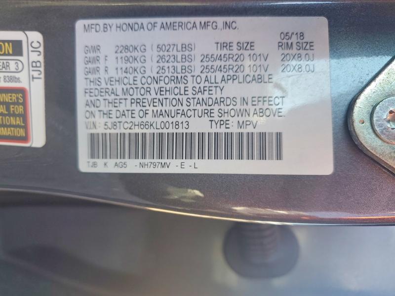 Aukcja sprzedaży 2019 Acura Rdx, vin: 5J8TC2H66KL001813, numer aukcji: 57274576