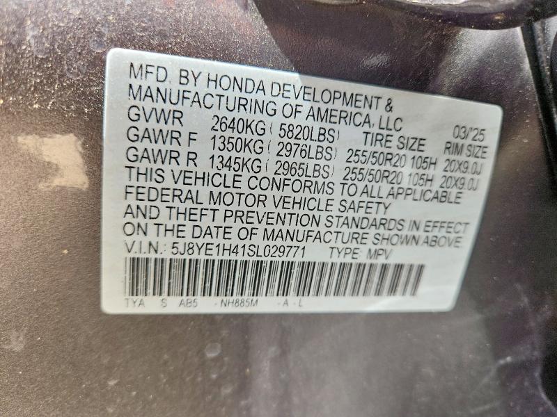 56816386 :رقم المزاد ، 5J8YE1H41SL029771 vin ، 2025 Acura Mdx مزاد بيع