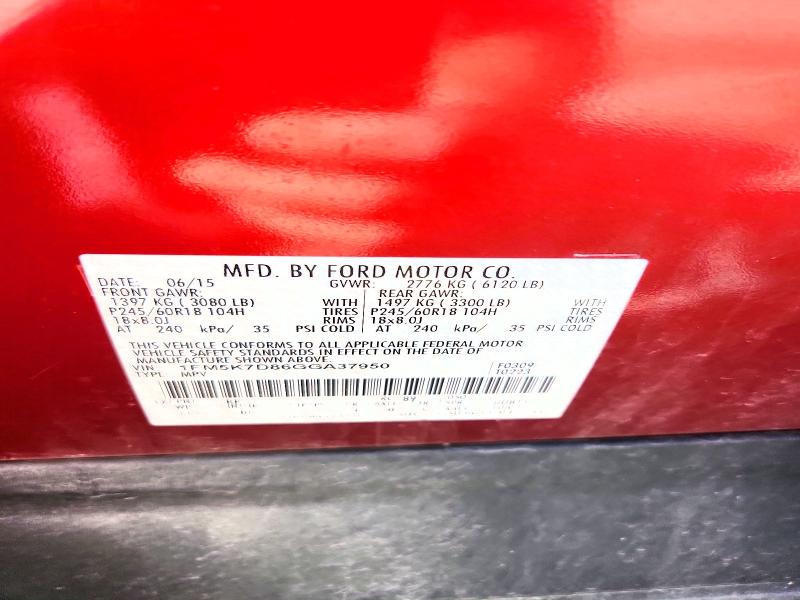 Продаж на аукціоні авто 2016 Ford Explorer, vin: 1FM5K7D86GGA37950, номер лоту: 56336176