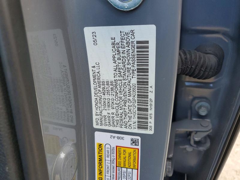 56962836 :رقم المزاد ، 1HGCY2F52PA035620 vin ، 2023 Honda Accord مزاد بيع