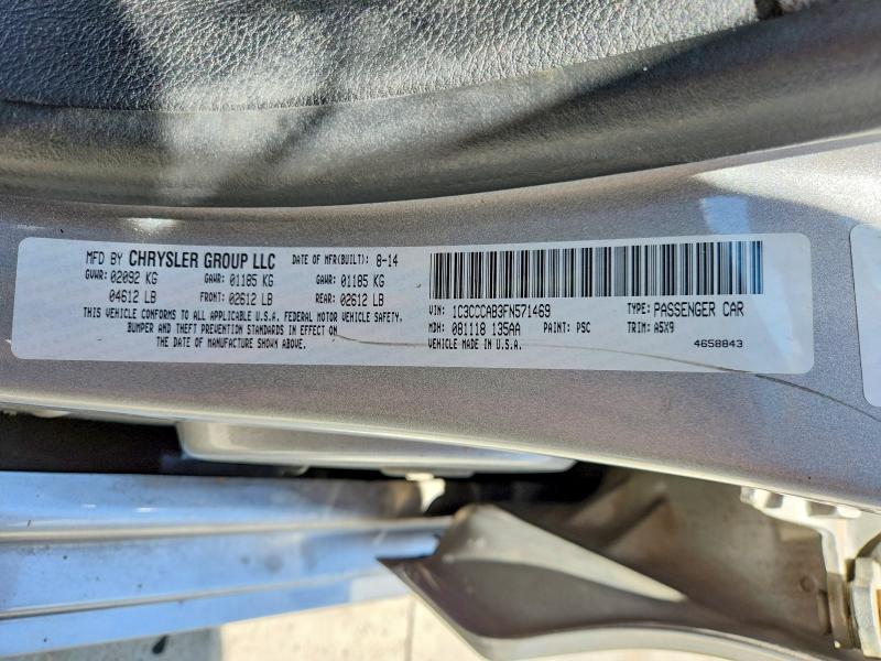 Aukcja sprzedaży 2015 Chrysler 200, vin: 1C3CCCAB3FN571469, numer aukcji: 58581136