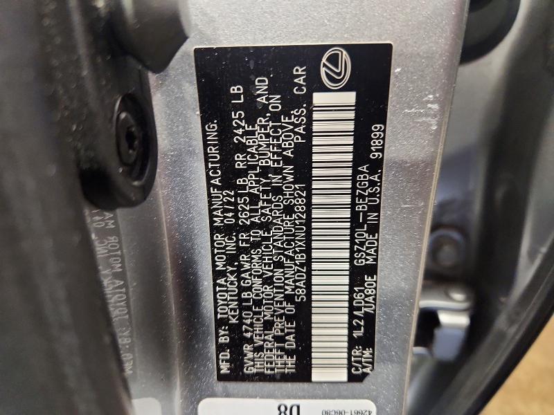 Aukcja sprzedaży 2022 Lexus Es 350, vin: 58ADZ1B1XNU128821, numer aukcji: 55643206