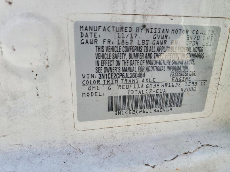 Продаж на аукціоні авто 2018 Nissan Versa Note, vin: 3N1CE2CP6JL360464, номер лоту: 59257416