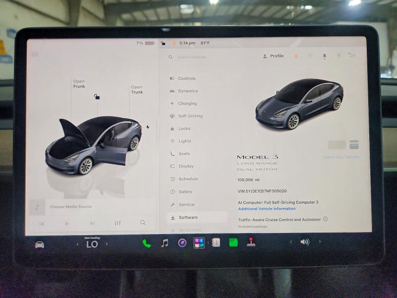 Продажа на аукционе авто 2022 Tesla Model 3, vin: 5YJ3E1EB7NF305020, номер лота: 56638546