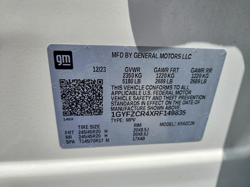 2024 Cadillac Xt4 მანქანა იყიდება აუქციონზე, vin: 1GYFZCR4XRF149835, აუქციონის ნომერი: 59009336