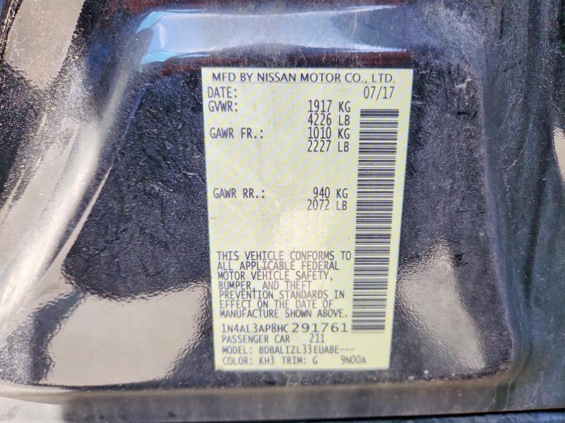 Продаж на аукціоні авто 2017 Nissan Altima, vin: 1N4AL3AP8HC291761, номер лоту: 56762256