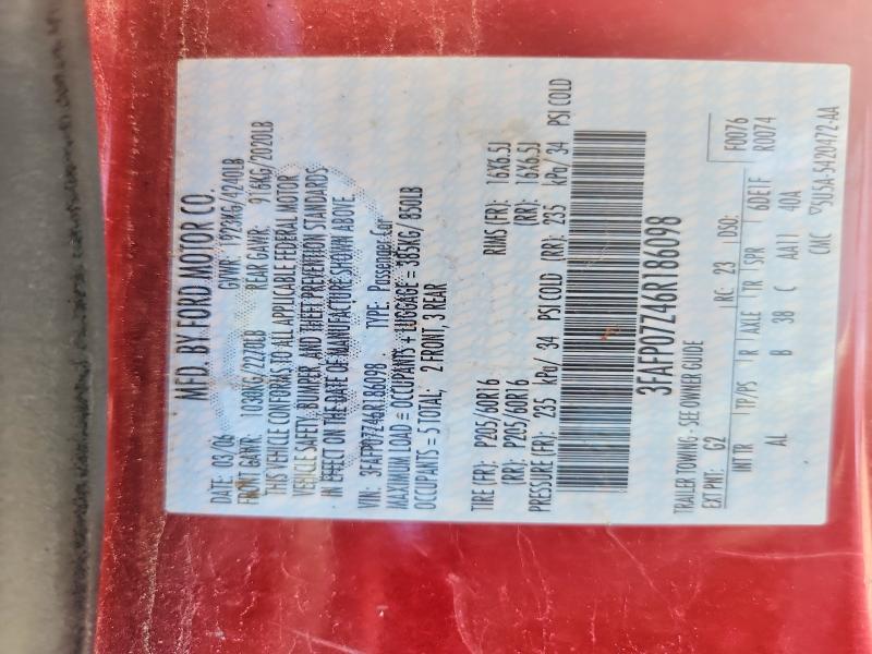 55783356 :رقم المزاد ، 3FAFP07Z46R186098 vin ، 2006 Ford Fusion مزاد بيع