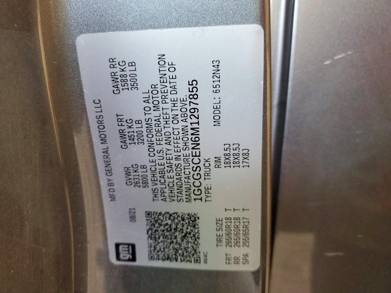 Aukcja sprzedaży 2021 Chevrolet Colorado, vin: 1GCGSCEN6M1297855, numer aukcji: 58640396