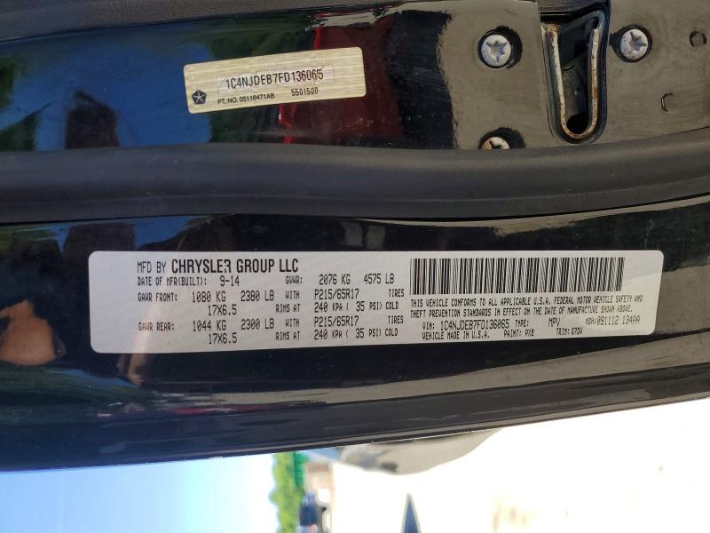 2015 Jeep Compass მანქანა იყიდება აუქციონზე, vin: 1C4NJDEB7FD136065, აუქციონის ნომერი: 55829876