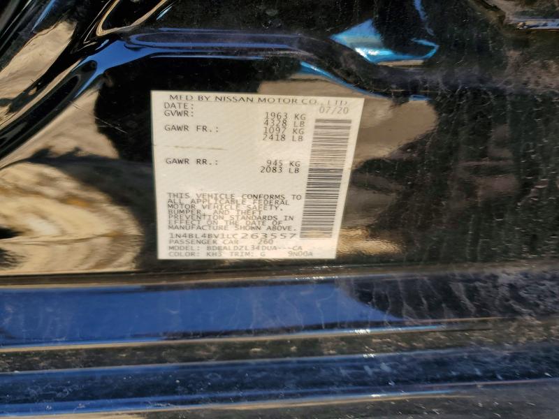 2020 Nissan Altima მანქანა იყიდება აუქციონზე, vin: 1N4BL4BV1LC263557, აუქციონის ნომერი: 56458936