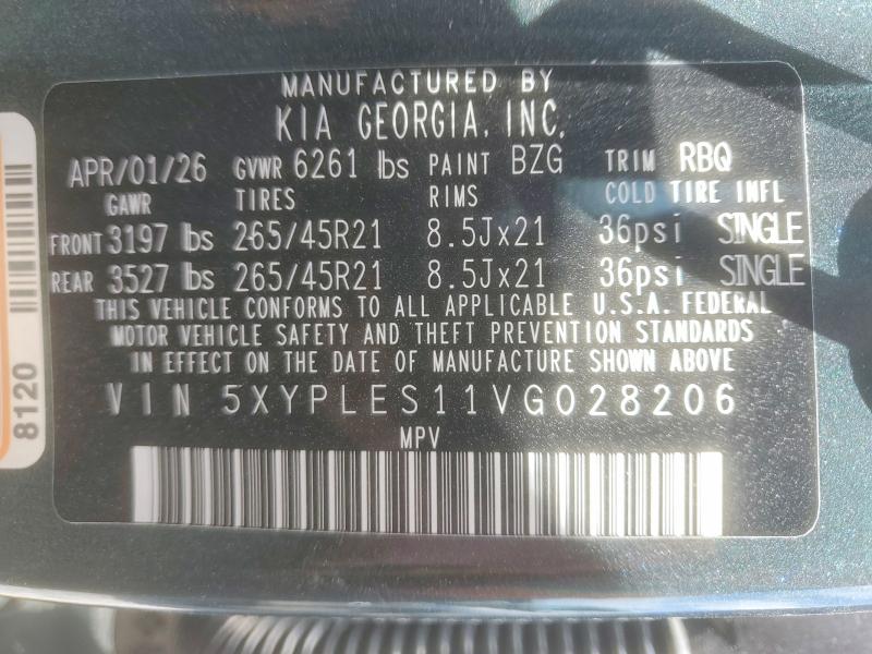 2027 Kia Telluride მანქანა იყიდება აუქციონზე, vin: 5XYPLES11VG028206, აუქციონის ნომერი: 56312246