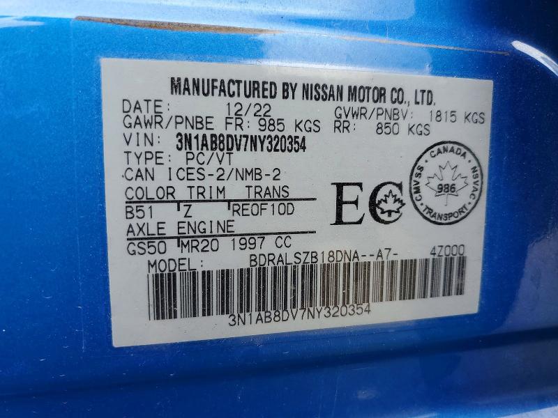 Aukcja sprzedaży 2022 Nissan Sentra, vin: 3N1AB8DV7NY320354, numer aukcji: 56042426