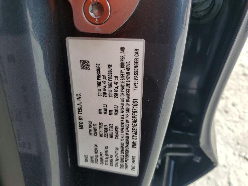 Aukcja sprzedaży 2023 Tesla Model 3, vin: 5YJ3E1EA6PF671061, numer aukcji: 56600046