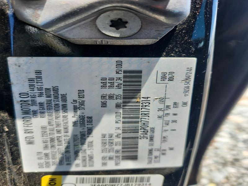 58682916 :رقم المزاد ، 3FA6P0H77JR179314 vin ، 2018 Ford Fusion مزاد بيع