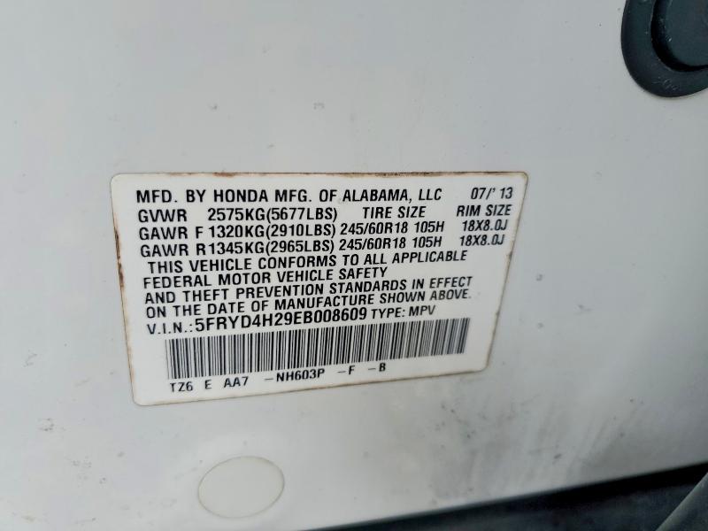 56642406 :رقم المزاد ، 5FRYD4H29EB008609 vin ، 2014 Acura Mdx مزاد بيع
