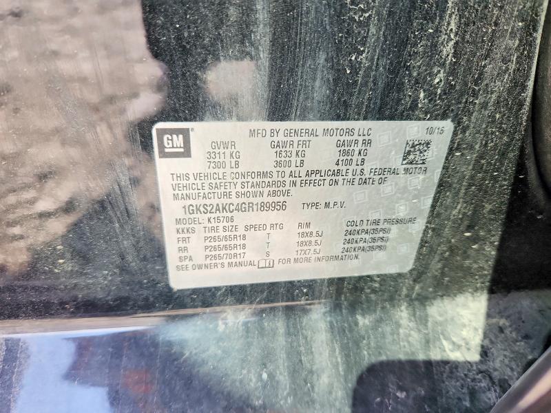 Aukcja sprzedaży 2016 Gmc Yukon, vin: 1GKS2AKC4GR189956, numer aukcji: 57581826