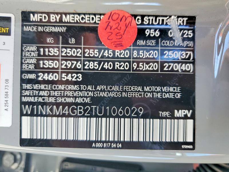 Aukcja sprzedaży 2026 Mercedes-benz Glc, vin: W1NKM4GB2TU106029, numer aukcji: 58828416