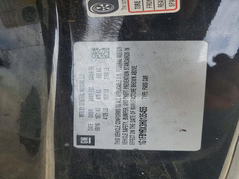 58442456 :رقم المزاد ، 1G1FB1RX3H0135455 vin ، 2017 Chevrolet Camaro مزاد بيع