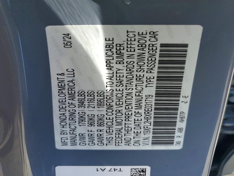 Aukcja sprzedaży 2024 Honda Civic, vin: 19XFL2H8XRE031719, numer aukcji: 55410966