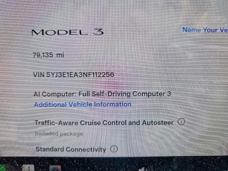 Продажа на аукционе авто 2022 Tesla Model 3, vin: 5YJ3E1EA3NF112256, номер лота: 57185426