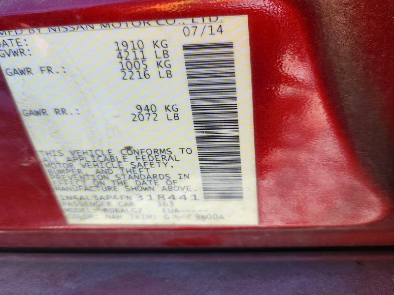 Aukcja sprzedaży 2015 Nissan Altima, vin: 1N4AL3AP4FN318441, numer aukcji: 56153806