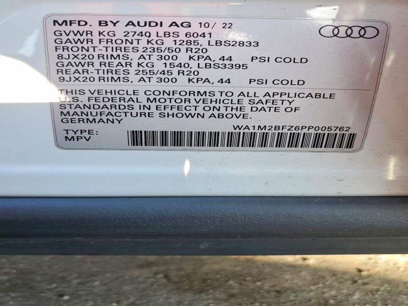 56786906 :رقم المزاد ، WA1M2BFZ6PP005762 vin ، 2023 Audi Q4 E-tron مزاد بيع