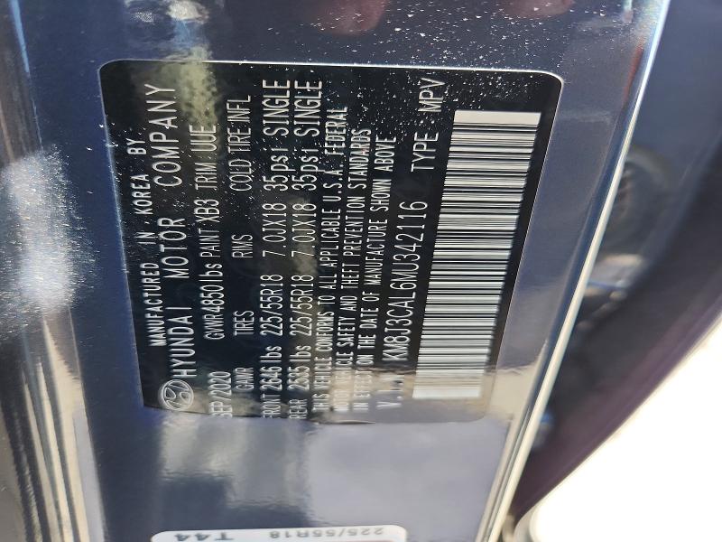 57534056 :رقم المزاد ، KM8J3CAL6MU342116 vin ، 2021 Hyundai Tucson مزاد بيع