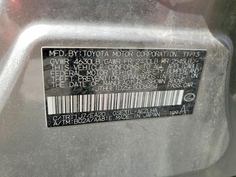 Aukcja sprzedaży 2014 Lexus Is, vin: JTHBE1D25E5008454, numer aukcji: 57482306