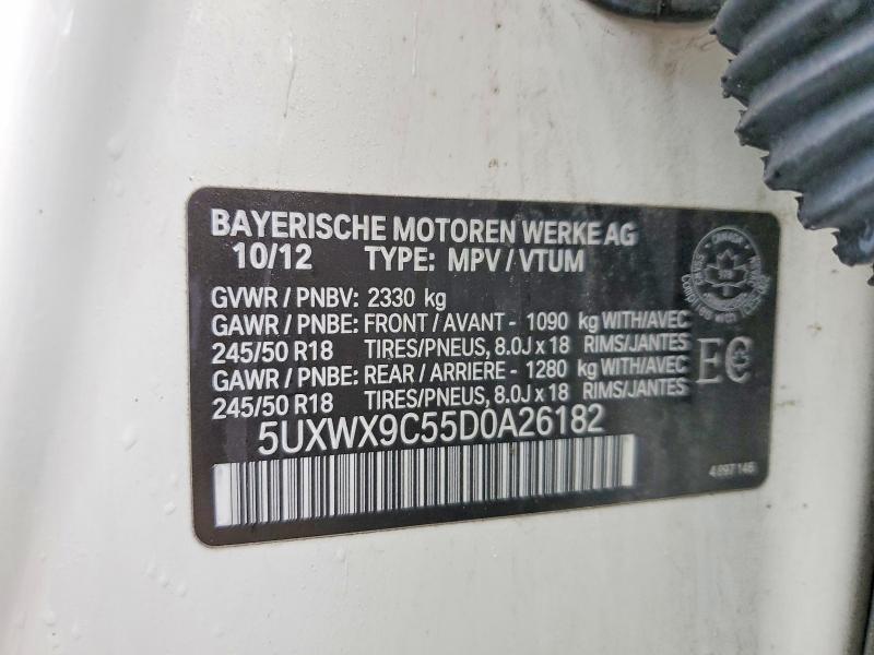 57566766 :رقم المزاد ، 5UXWX9C55D0A26182 vin ، 2013 Bmw X3 مزاد بيع