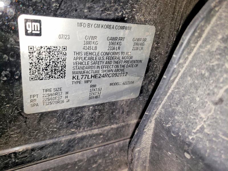 Продаж на аукціоні авто 2024 Chevrolet Trax, vin: KL77LHE24RC092012, номер лоту: 57181666