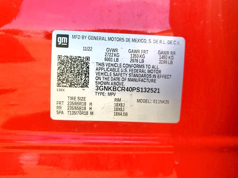 Aukcja sprzedaży 2023 Chevrolet Blazer, vin: 3GNKBCR40PS132521, numer aukcji: 54982336