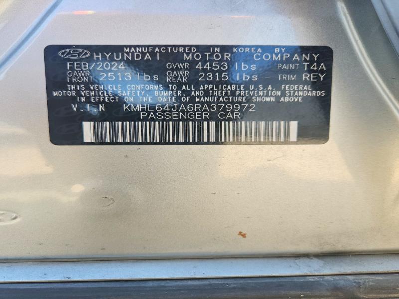 Aukcja sprzedaży 2024 Hyundai Sonata, vin: KMHL64JA6RA379972, numer aukcji: 55625676