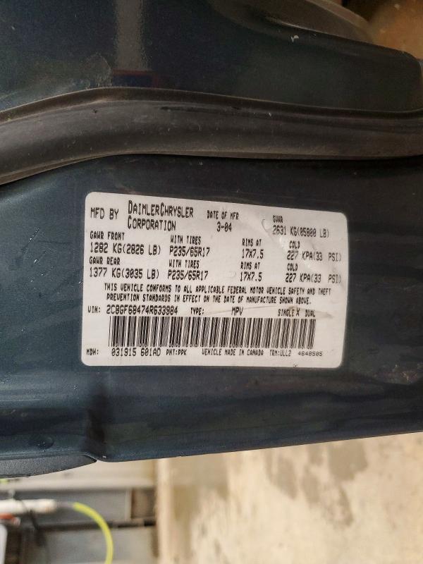 Продажа на аукционе авто 2004 Chrysler Pacifica, vin: 2C8GF68474R633984, номер лота: 57937176