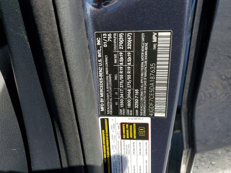 Aukcja sprzedaży 2013 Mercedes-benz Gl, vin: 4JGDF7CE5DA187635, numer aukcji: 57181466