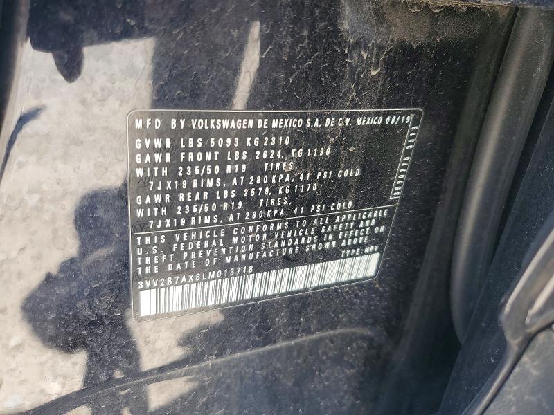 56116756 :رقم المزاد ، 3VV2B7AX8LM013718 vin ، 2020 Volkswagen Tiguan مزاد بيع