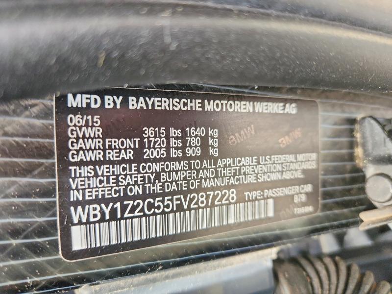 Продаж на аукціоні авто 2015 Bmw I3, vin: WBY1Z2C55FV287228, номер лоту: 56933996