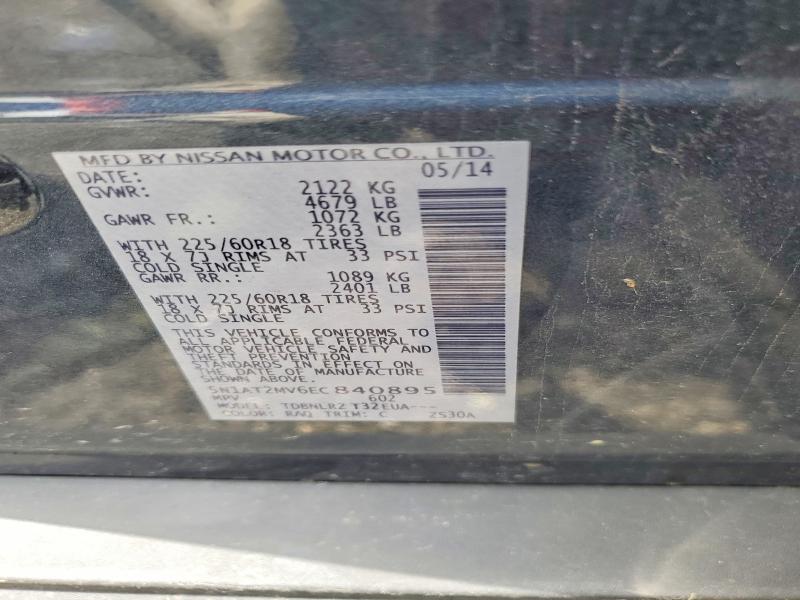 Aukcja sprzedaży 2014 Nissan Rogue, vin: 5N1AT2MV6EC840895, numer aukcji: 57835486