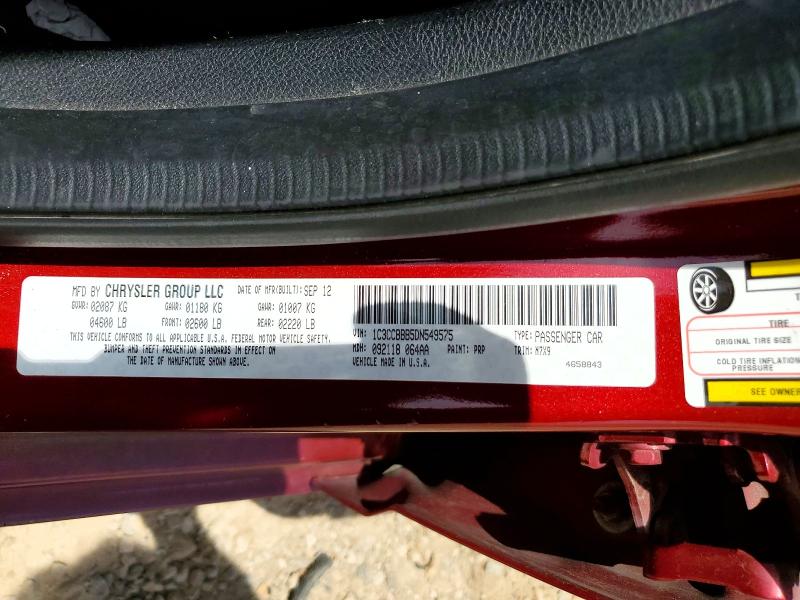 Продаж на аукціоні авто 2013 Chrysler 200, vin: 1C3CCBBB5DN549575, номер лоту: 58737036