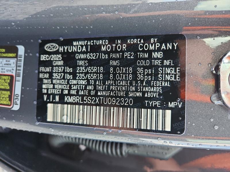 Продаж на аукціоні авто 2026 Hyundai Palisade, vin: KM8RL5S2XTU092320, номер лоту: 57685776
