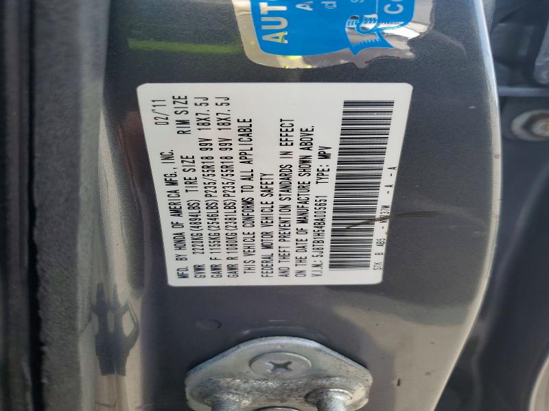 56173166 :رقم المزاد ، 5J8TB1H54BA005651 vin ، 2011 Acura Rdx مزاد بيع